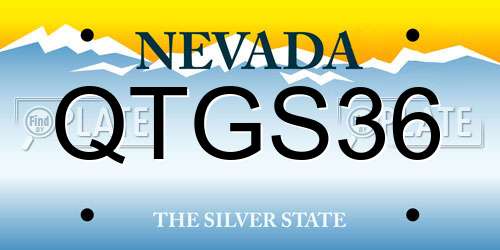 QTGS36 Nevada License Plate