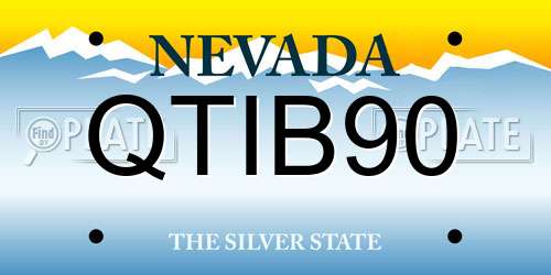 QTIB90 Nevada License Plate