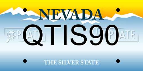 QTIS90 Nevada License Plate