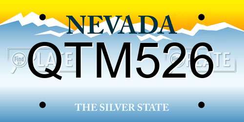 QTM526 Nevada License Plate