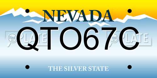QTO67C Nevada License Plate