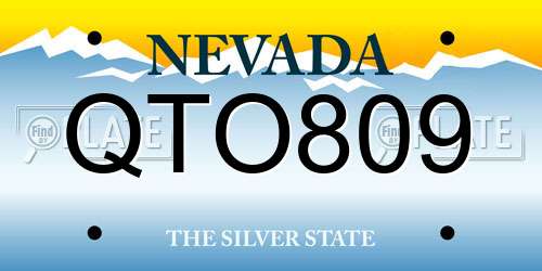 QTO809 Nevada License Plate