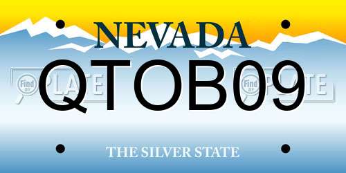 QTOB09 Nevada License Plate