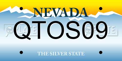QTOS09 Nevada License Plate