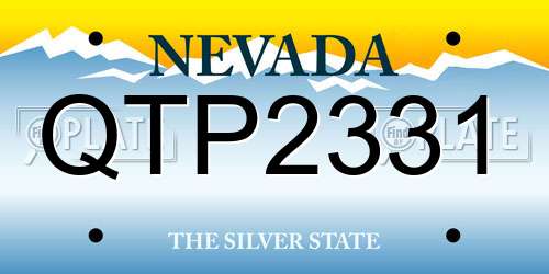 QTP2331 Nevada License Plate
