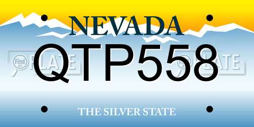 QTP558 Nevada License Plate