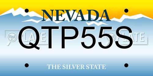 QTP55S Nevada License Plate