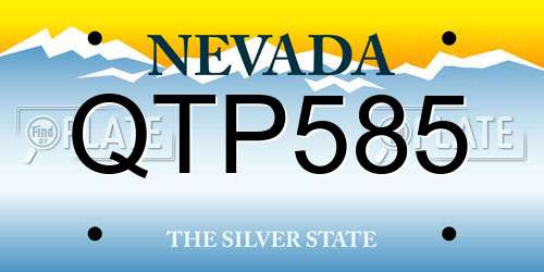 QTP585 Nevada License Plate