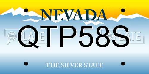 QTP58S Nevada License Plate