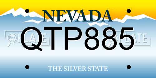 QTP885 Nevada License Plate