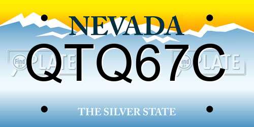 QTQ67C Nevada License Plate
