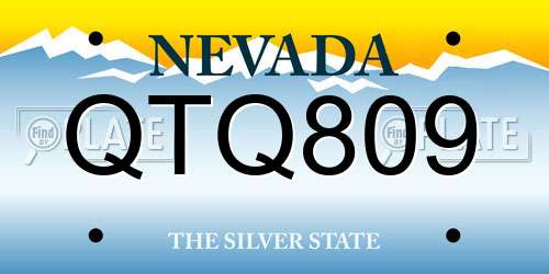 QTQ809 Nevada License Plate