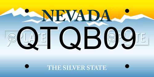 QTQB09 Nevada License Plate