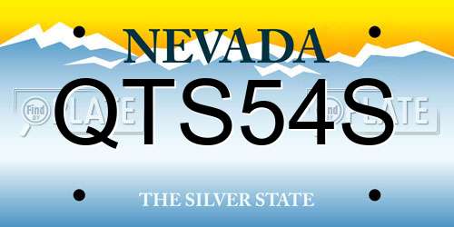 QTS54S Nevada License Plate