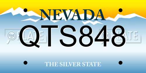 QTS848 Nevada License Plate