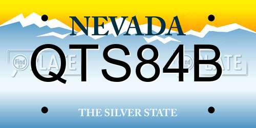 QTS84B Nevada License Plate