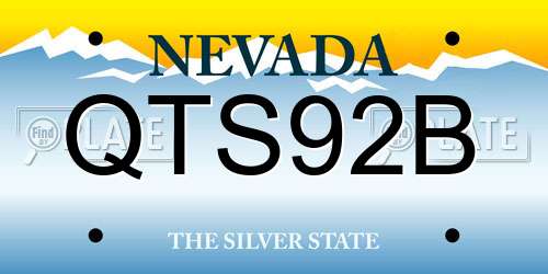QTS92B Nevada License Plate