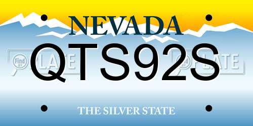 QTS92S Nevada License Plate