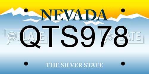 QTS978 Nevada License Plate