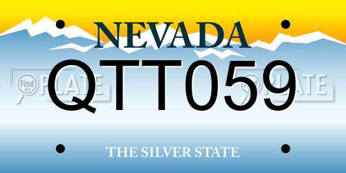 QTT059 Nevada License Plate