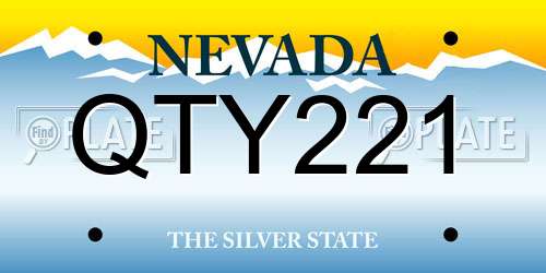 QTY221 Nevada License Plate
