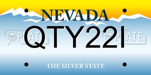 QTY22I Nevada License Plate
