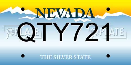 QTY721 Nevada License Plate