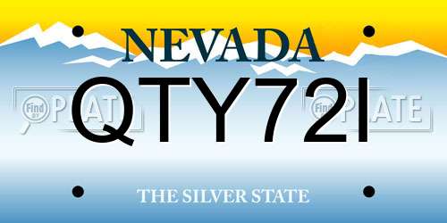 QTY72I Nevada License Plate