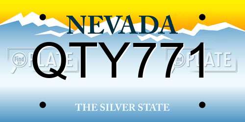 QTY771 Nevada License Plate