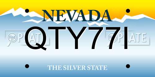 QTY77I Nevada License Plate
