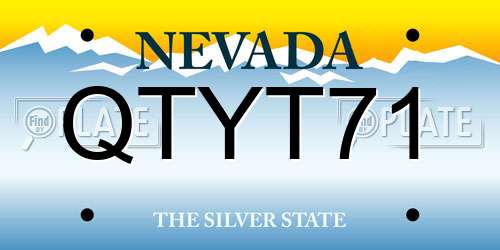 QTYT71 Nevada License Plate