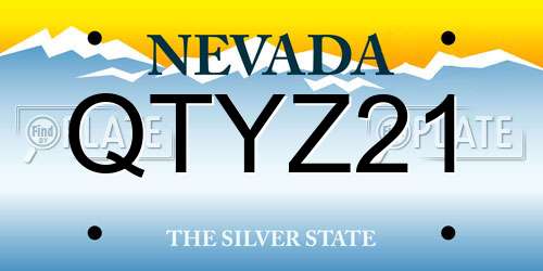 QTYZ21 Nevada License Plate