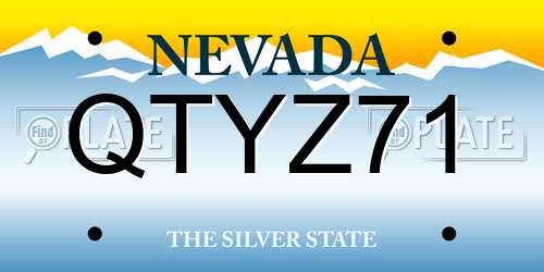 QTYZ71 Nevada License Plate