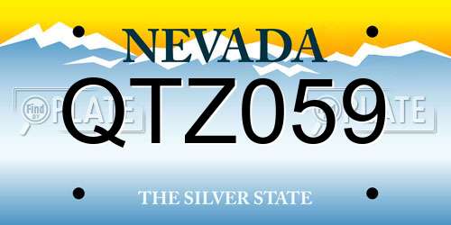 QTZ059 Nevada License Plate