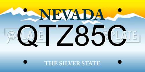 QTZ85C Nevada License Plate