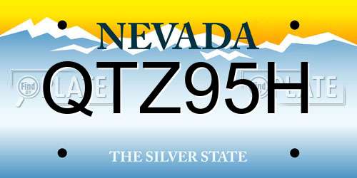 QTZ95H Nevada License Plate