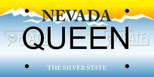 QUEEN Nevada License Plate