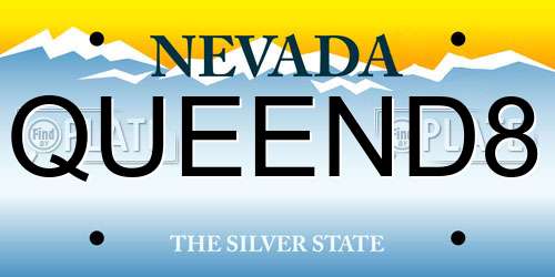 QUEEND8 Nevada License Plate