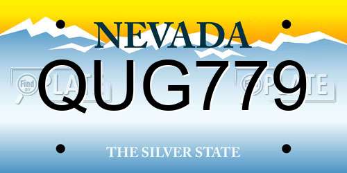 QUG779 Nevada License Plate