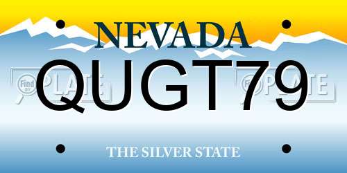 QUGT79 Nevada License Plate