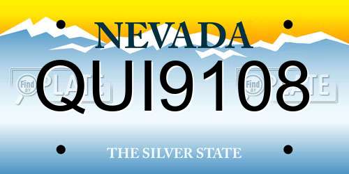 QUI9108 Nevada License Plate