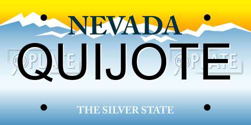 QUIJOTE Nevada License Plate