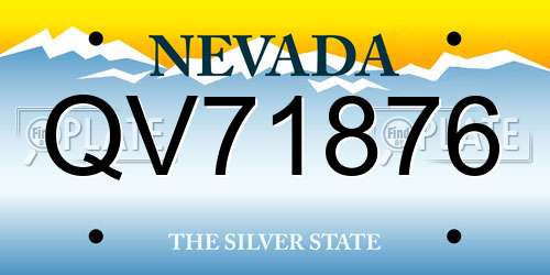 QV71876 Nevada License Plate