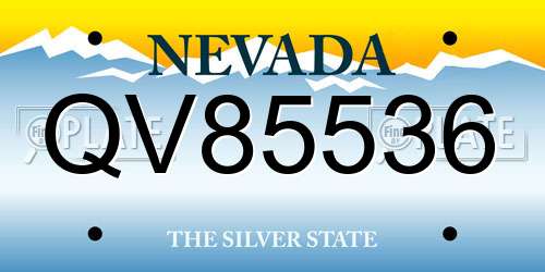 QV85536 Nevada License Plate