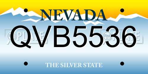 QVB5536 Nevada License Plate