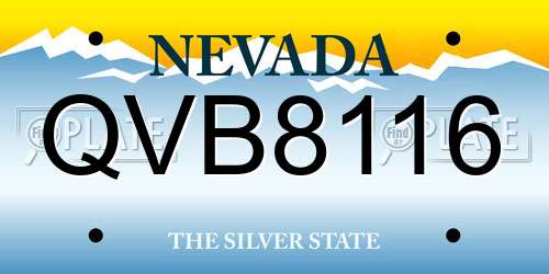 QVB8116 Nevada License Plate