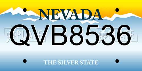 QVB8536 Nevada License Plate