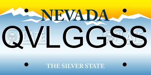 QVLGGSS Nevada License Plate