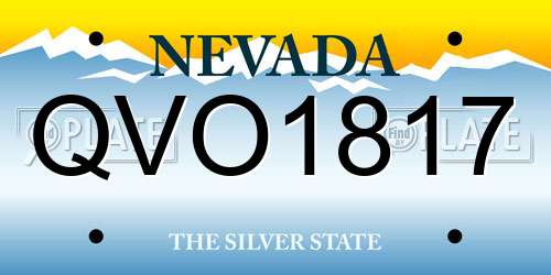 QVO1817 Nevada License Plate
