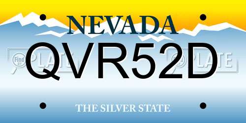 QVR52D Nevada License Plate
